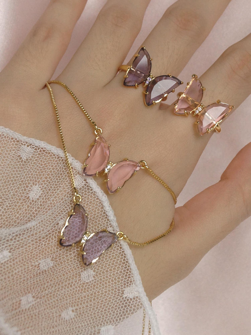 LOVEDAY Necklace - Pink *Gold-plated