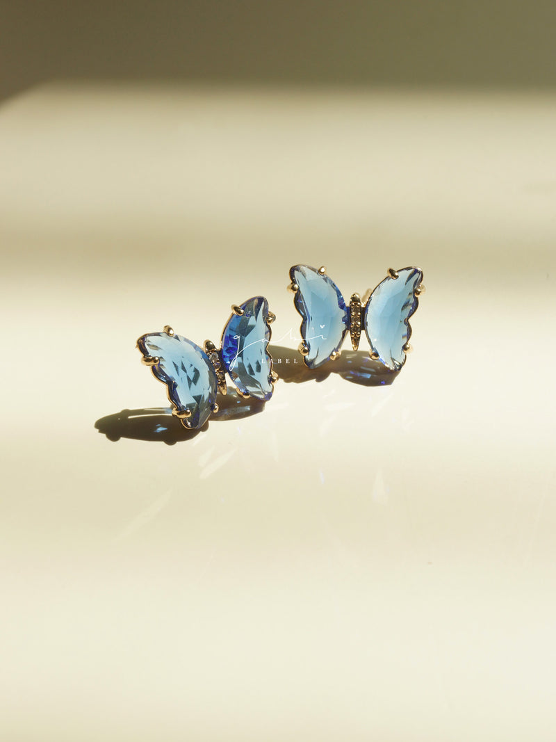 Butterfly Earstuds - Blue *S925 Earposts
