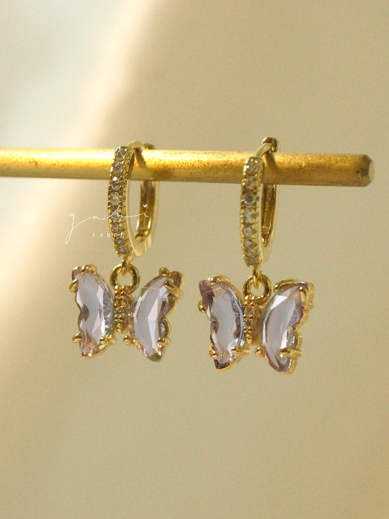 Petite Butterfly Huggies - Lilac *14K Gold-plated