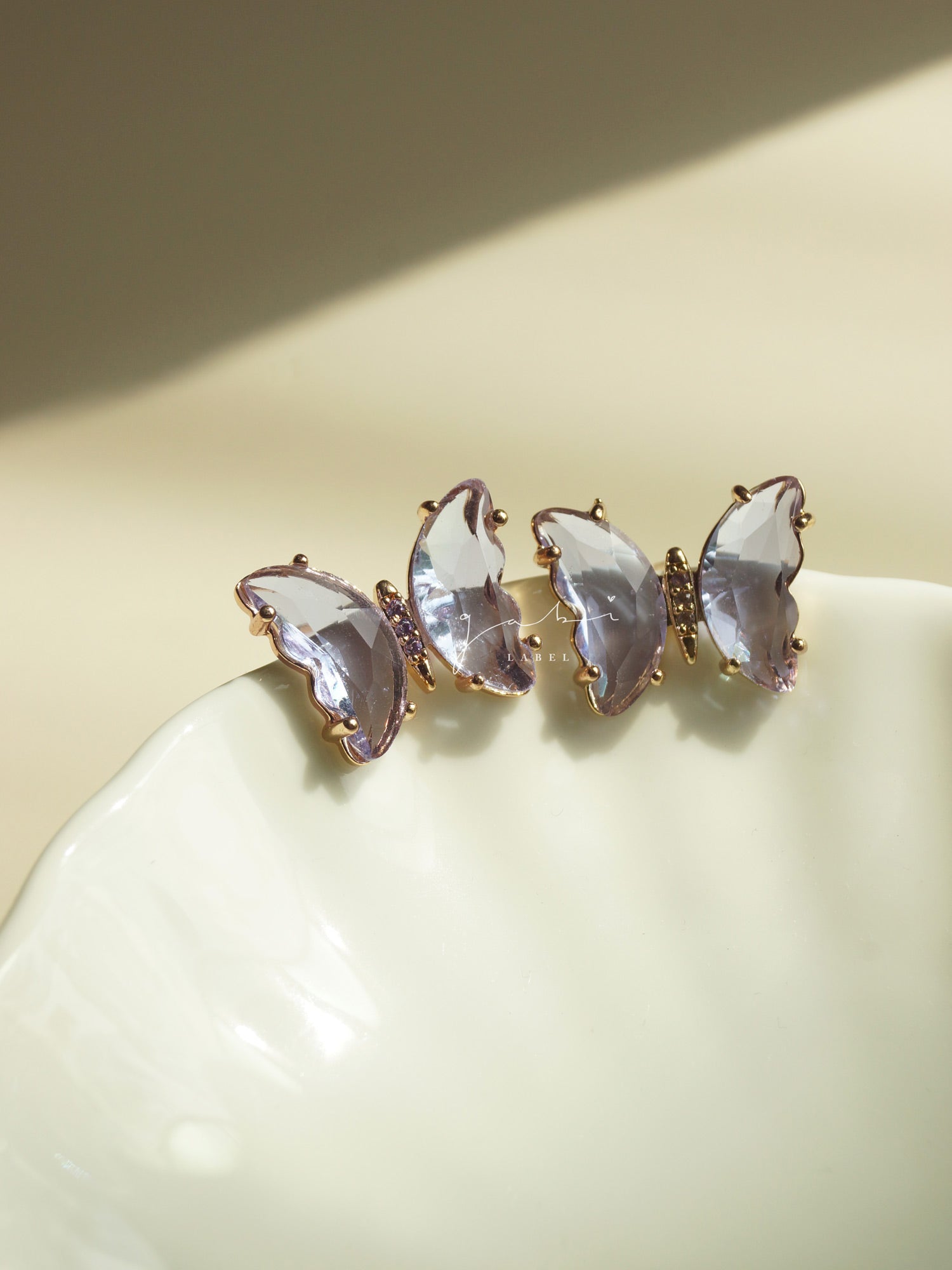 Clous d'oreilles papillon - Lilas *S925 Earposts
