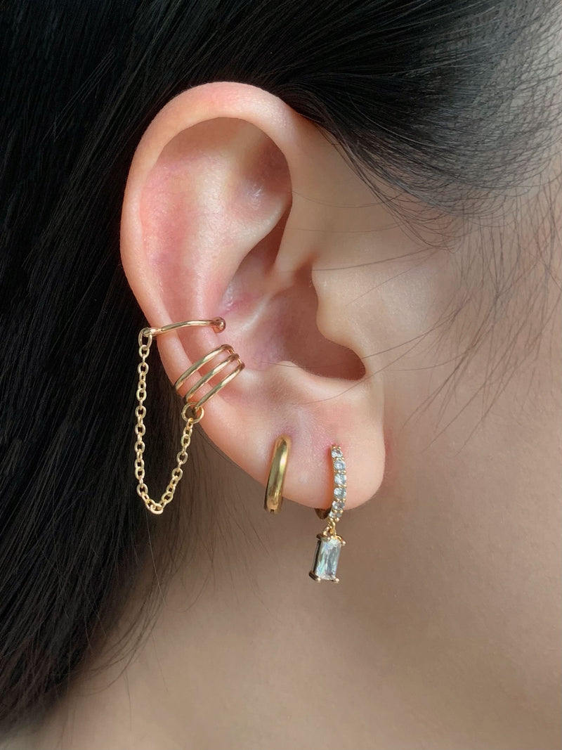 Silver Threader Earrings Chain Earrings Minimalist Line Earrings Star –  Briller Designs Jewelry
