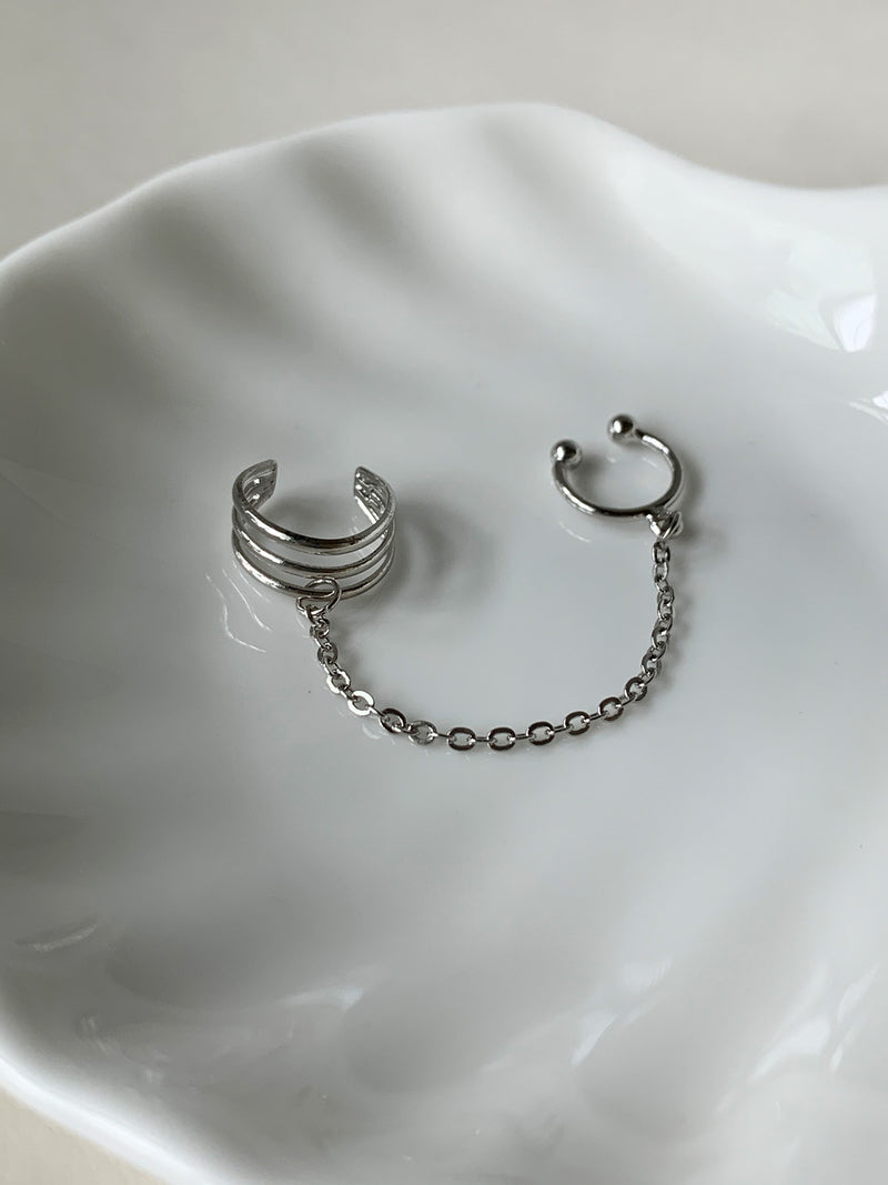 Chain Link Ear Cuff - Silver