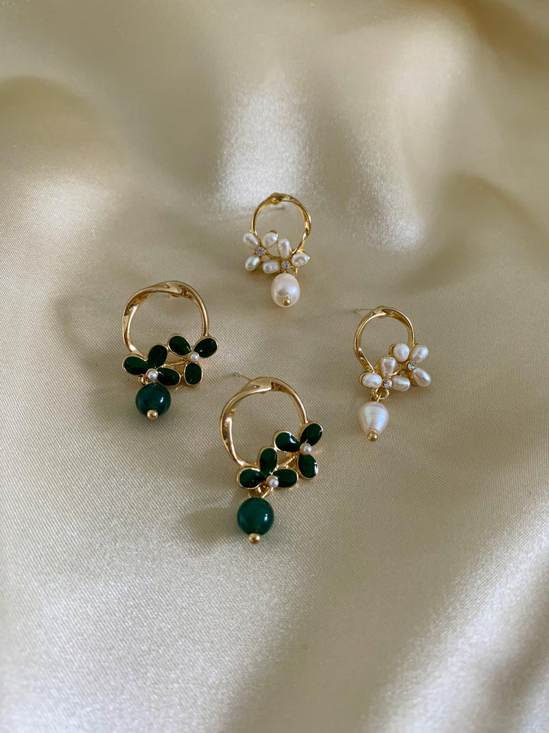 CHARLOTTE Earrings - Green *S925 Earposts