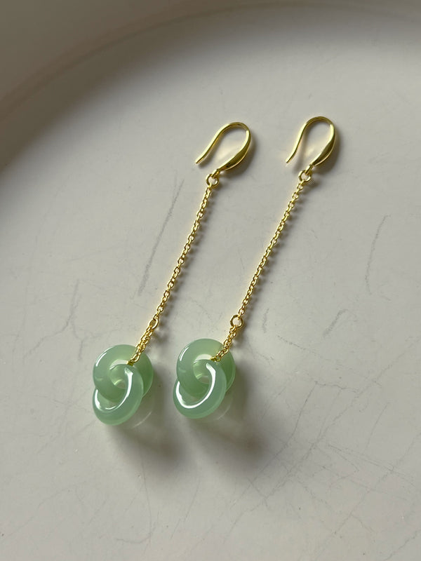 Infinity Jade Dangle Earrings