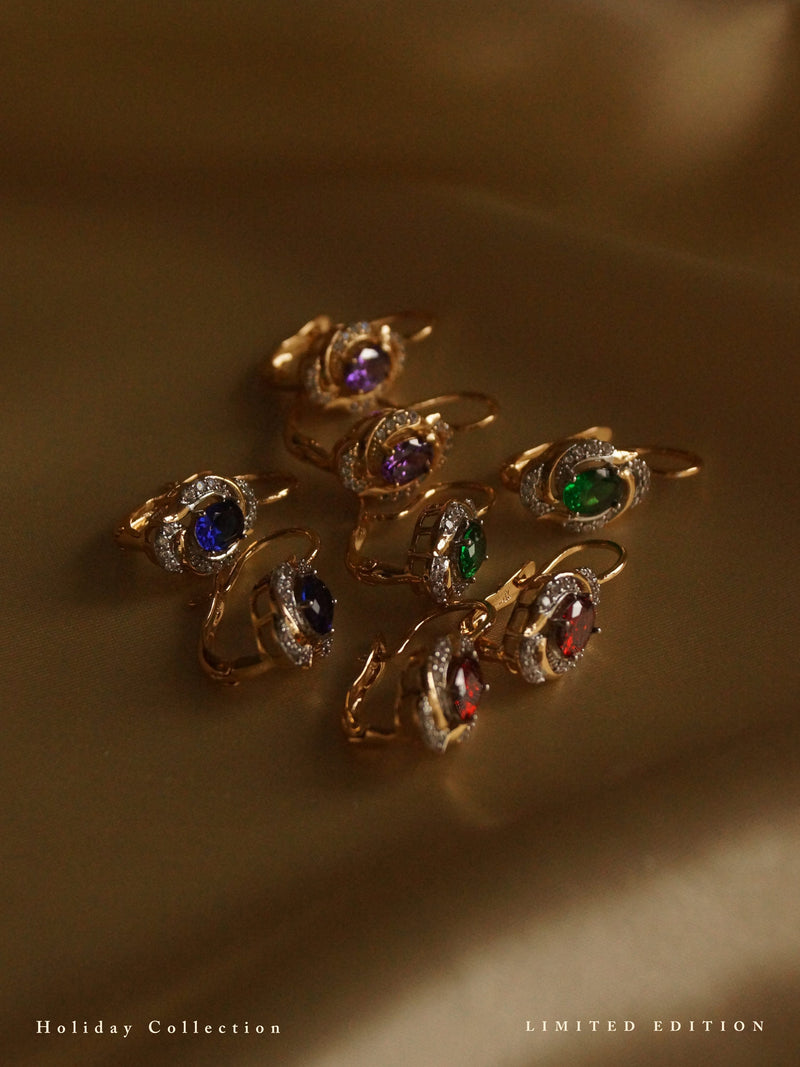 ERZSI Earrings - Amethyst Purple *Gold-plated // GABI EXCLUSIVE