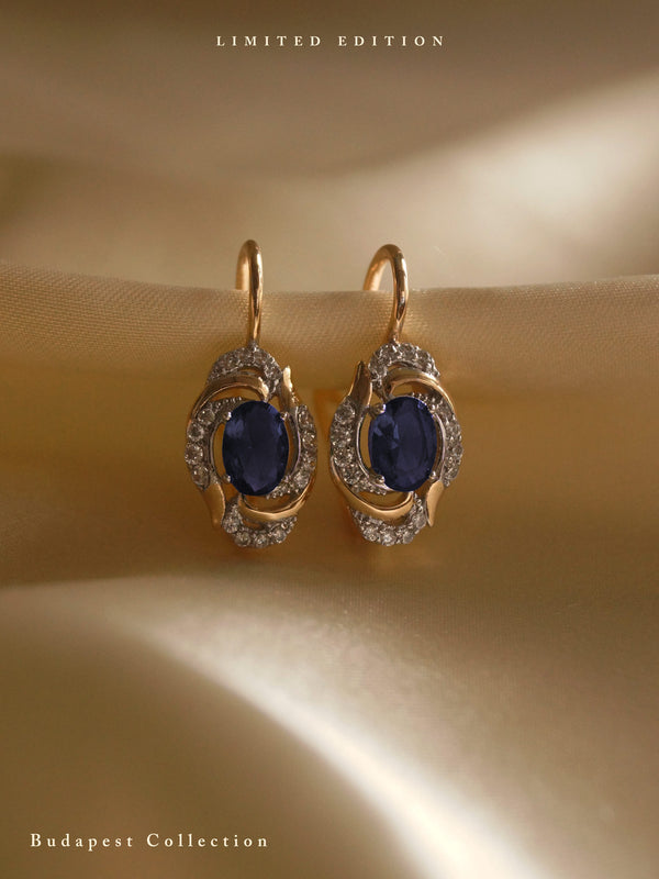 ERZSI Earrings - Dark Blue *Gold-plated // GABI EXCLUSIVE
