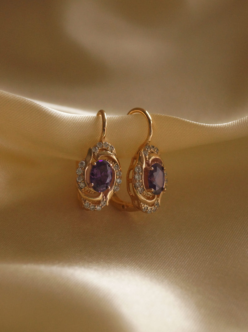 ERZSI Earrings - Amethyst Purple *Gold-plated // GABI EXCLUSIVE