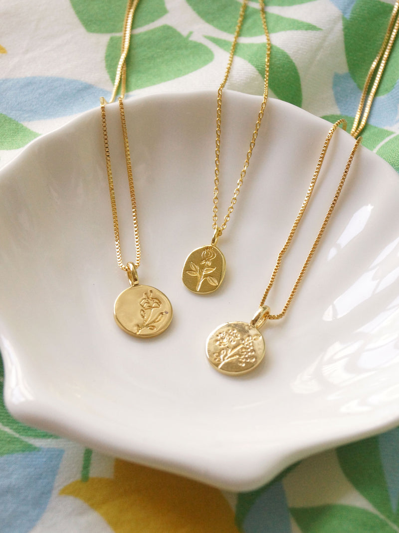 Peony Pendant Necklace *18K Gold-plated