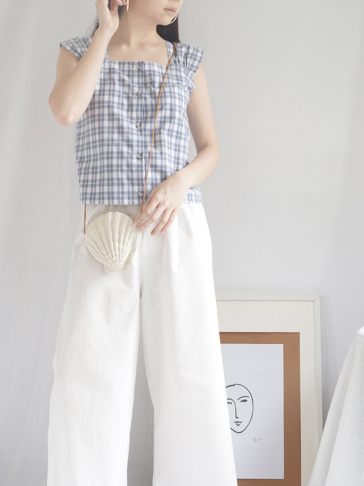 Pantalon à ruban blanc
