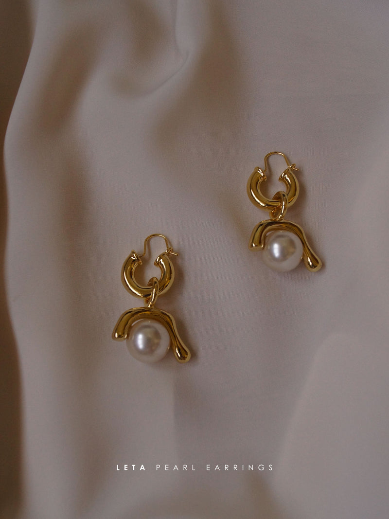 Leta Pearl Earrings *18k Gold-plated
