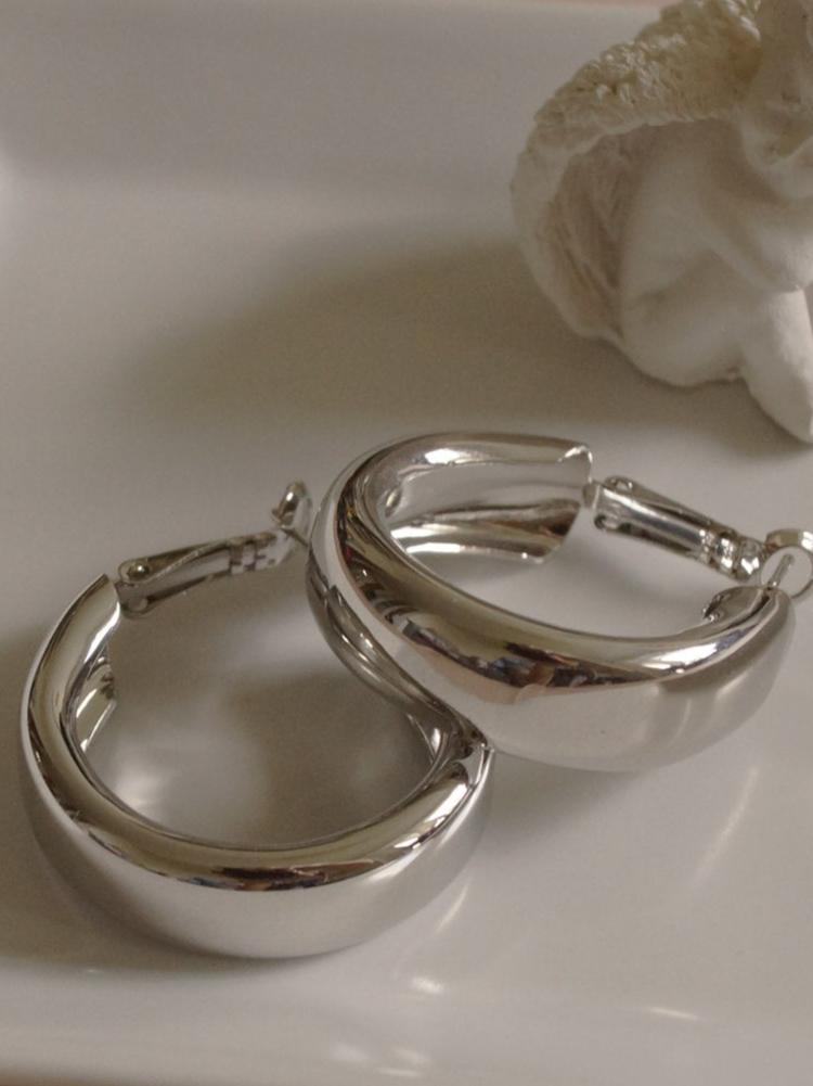 Chunky Essential Hoops - Silver