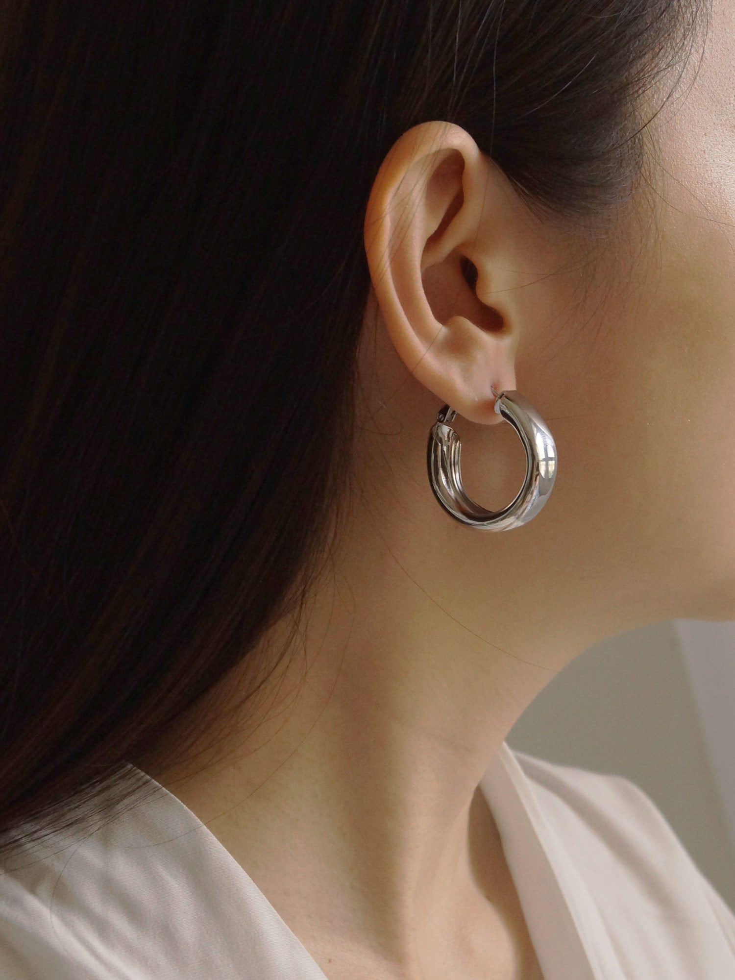 Chunky Essential Hoops - Silver