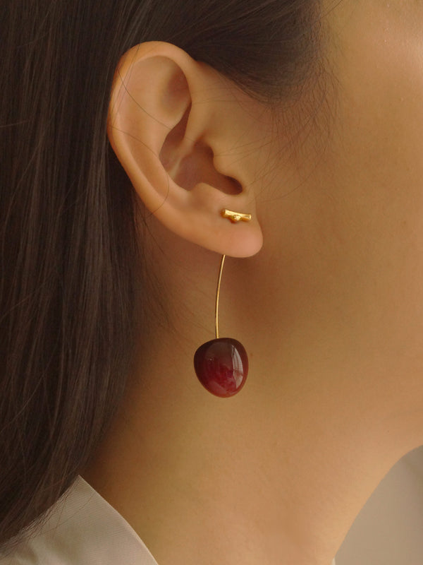 Petit Cherié (Cherry) Earrings *Gold-plated stems