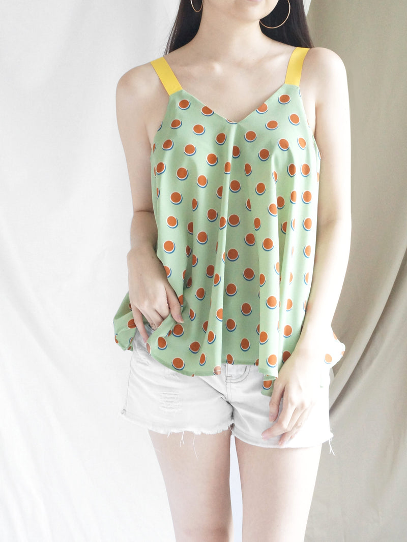 Polly Ribbon Top - Navy Blue