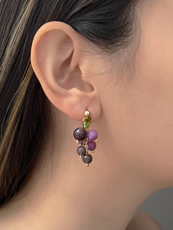 Natural Stones Grape Earrings