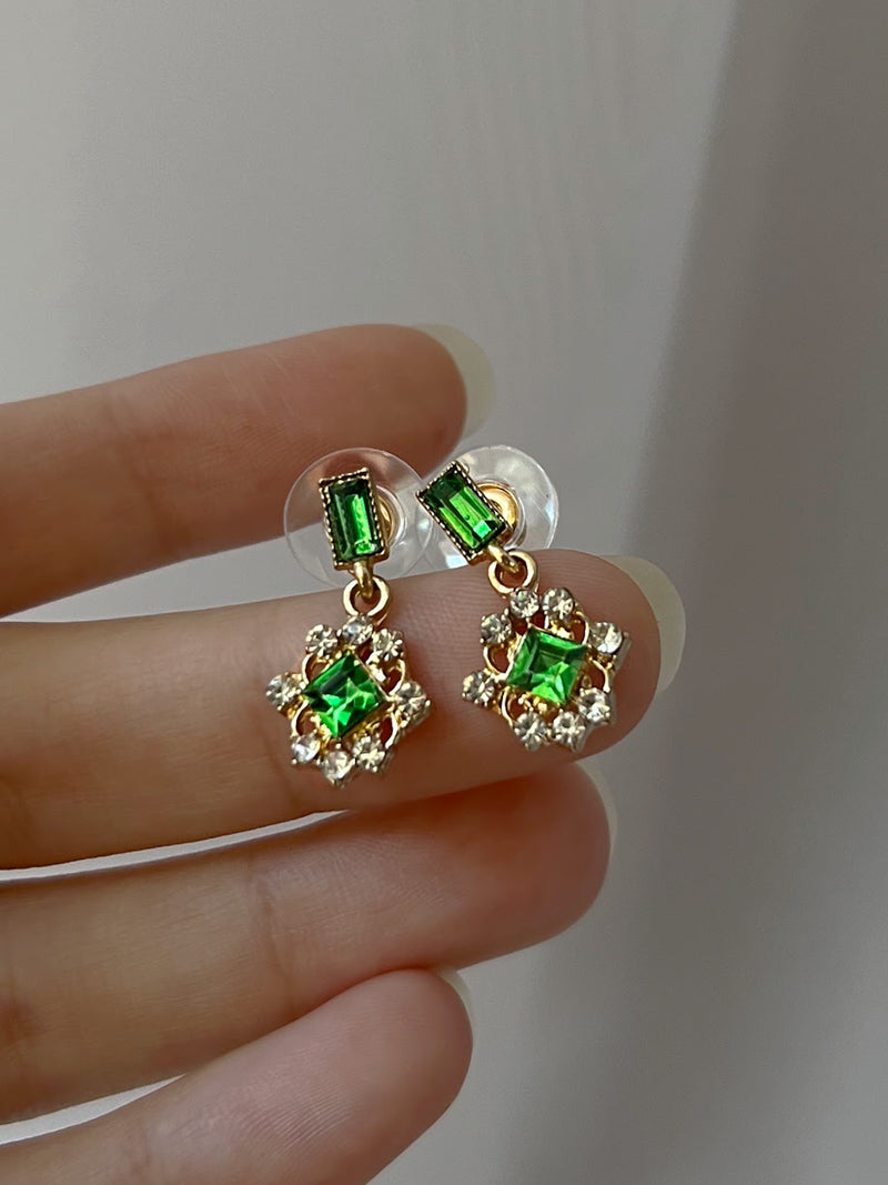 Green Gemstone Earrings