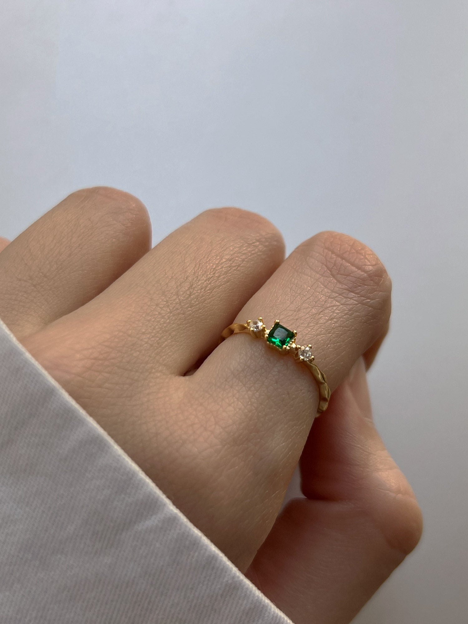 green intricate ring