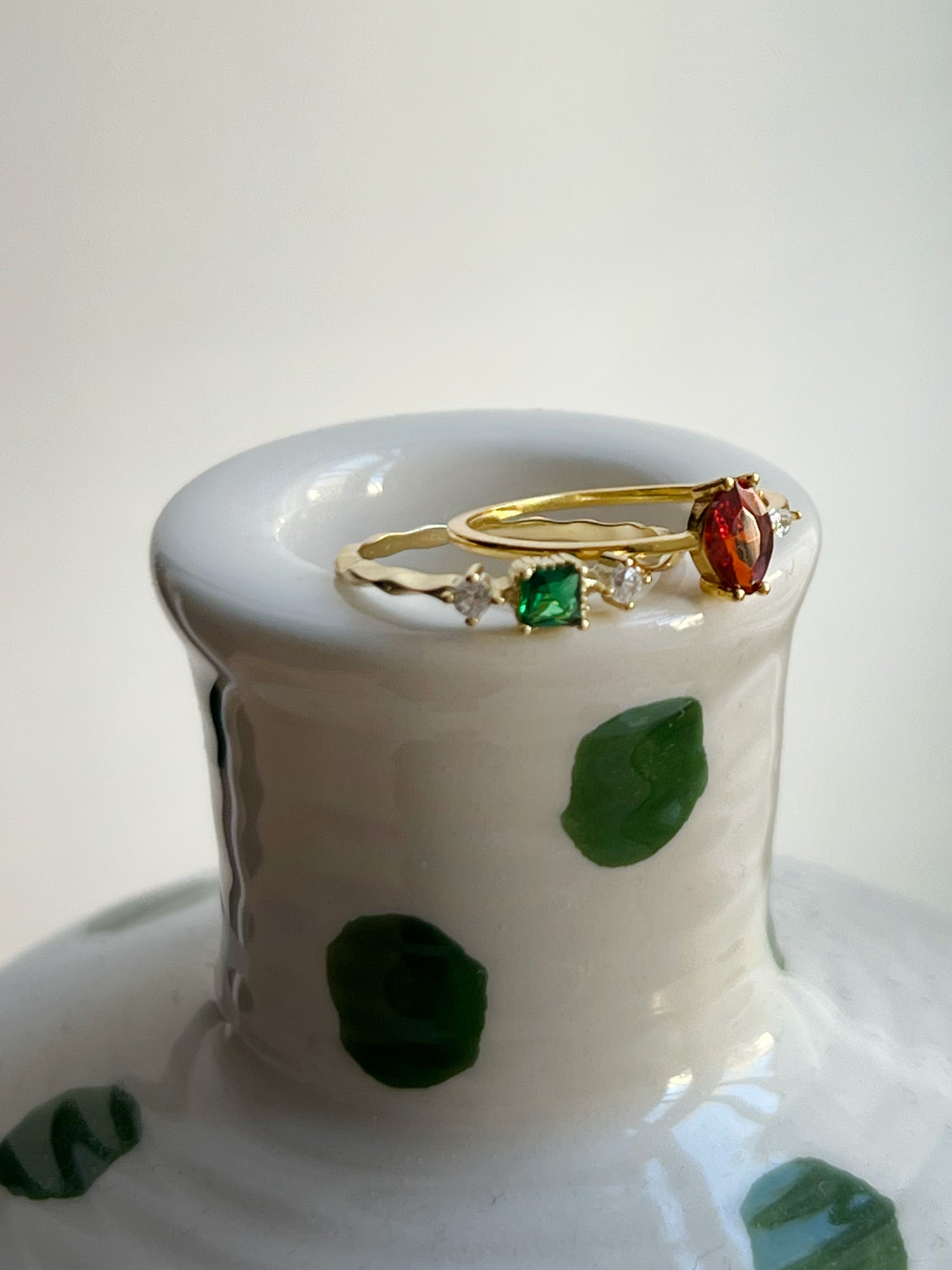 Square Emerald Green Gemstone Ring