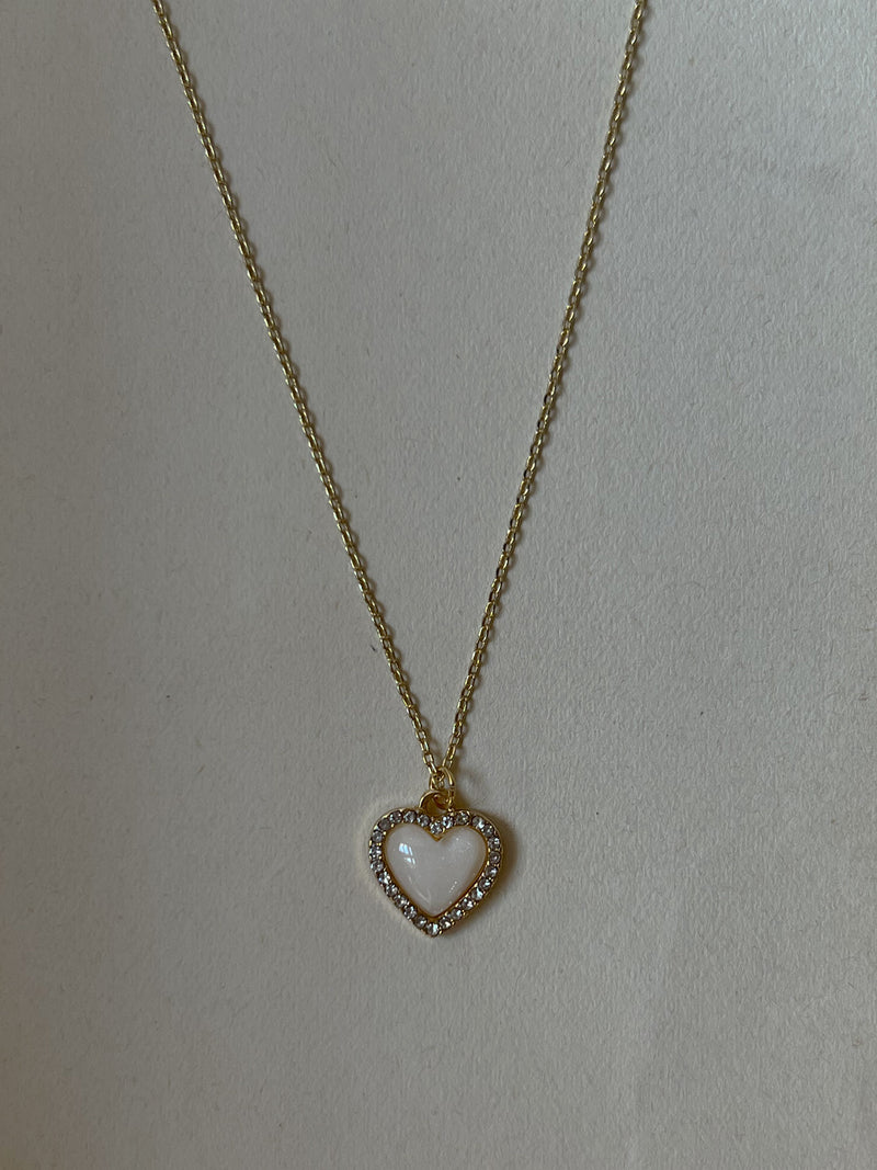 Dainty Gold Necklace with Heart Pendant
