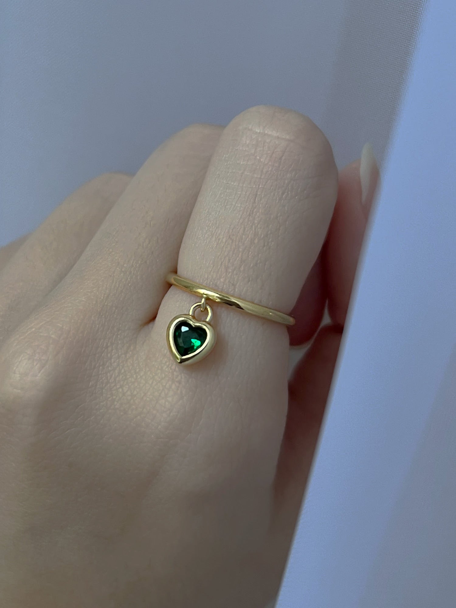 First Crush Sweetheart Ring - Emerald Green