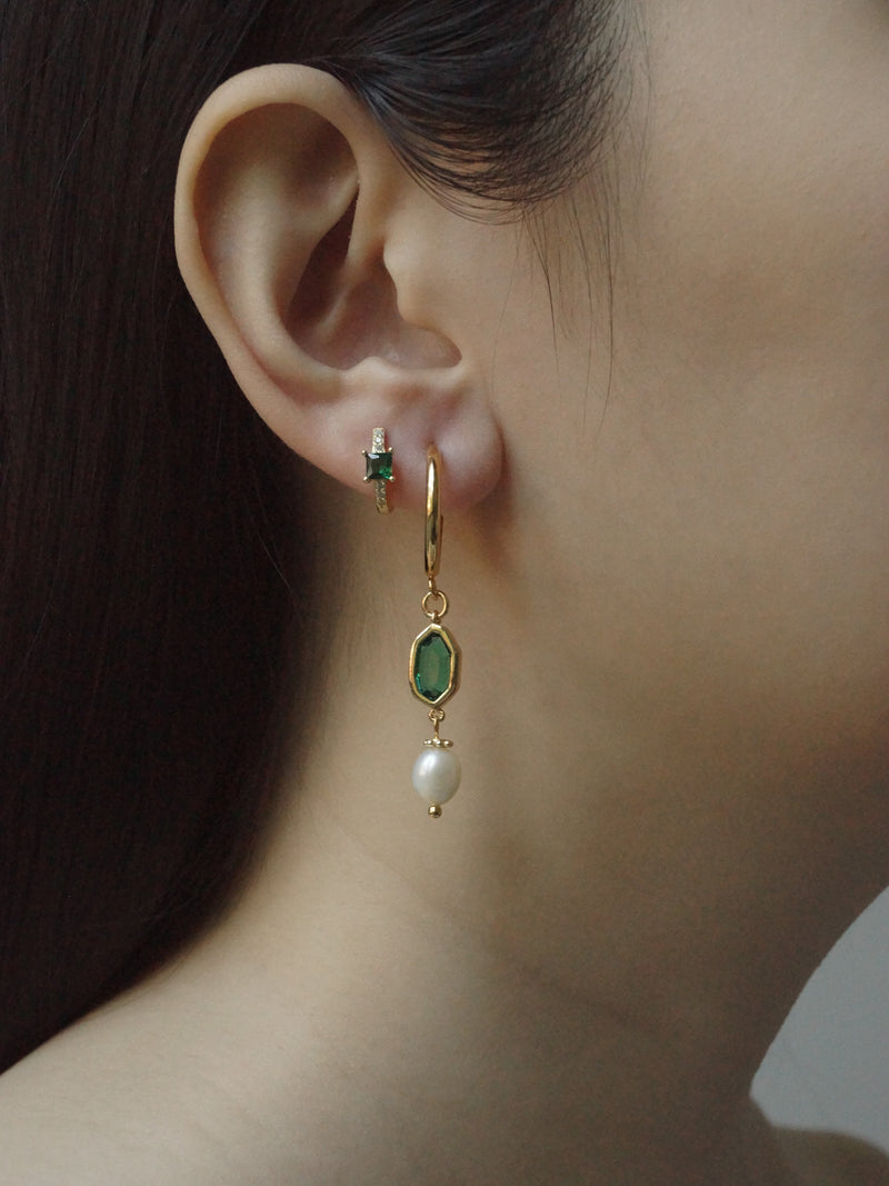 Hildur Earrings - Green *18K Gold-plated