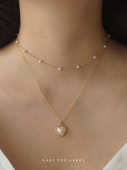 LILITH Heart Pearl Necklace *18K Gold-plated