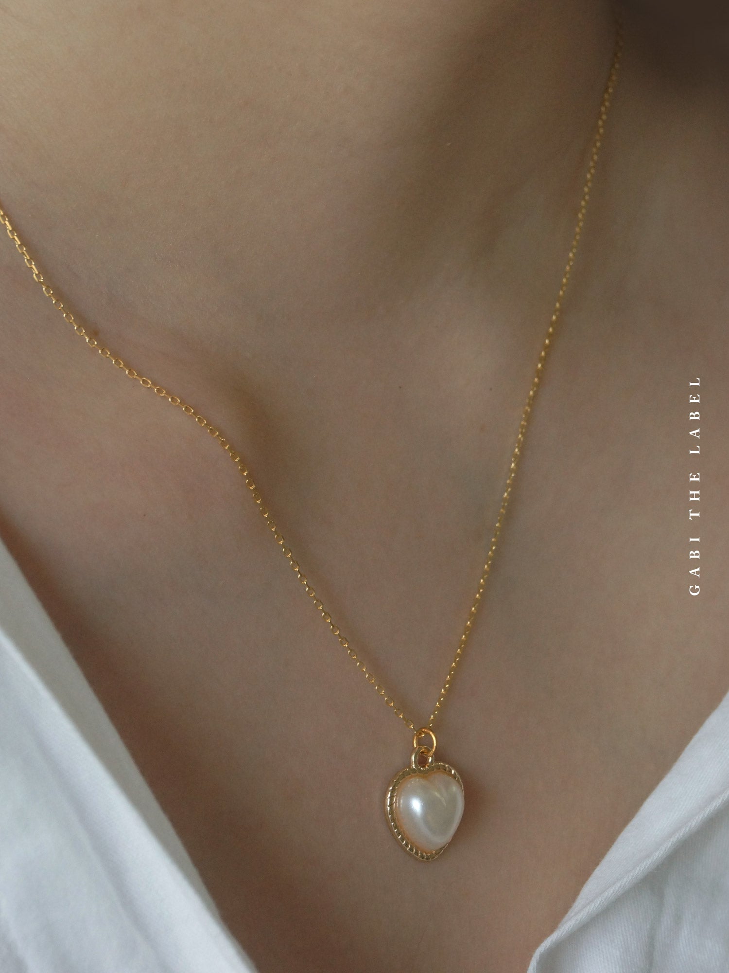 Collier de perles coeur LILITH *Plaqué or 18 carats