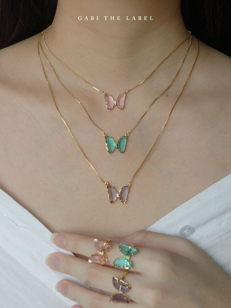 LOVEDAY Necklace - Seafoam Green *Gold-plated