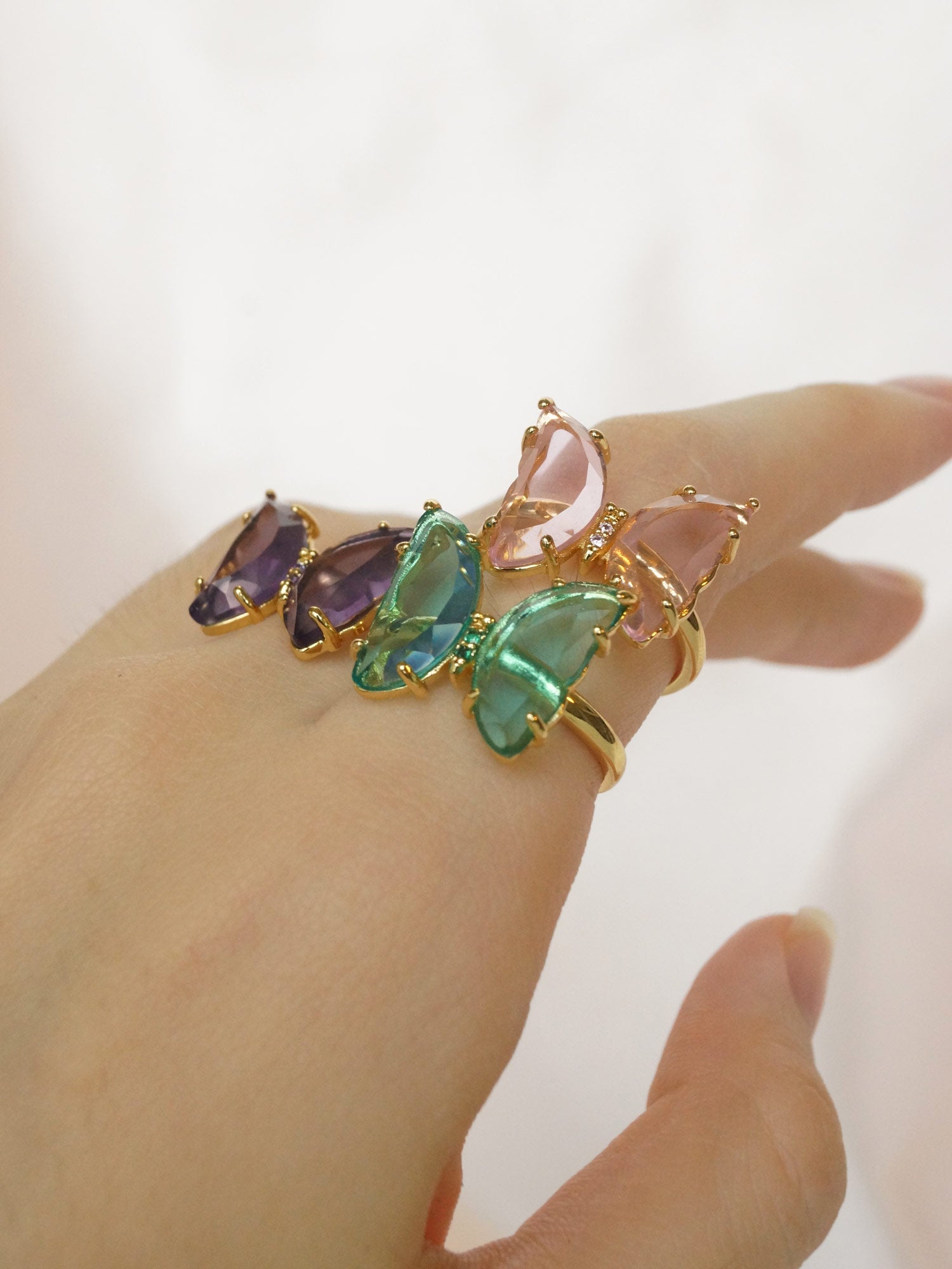 LOVEDAY Butterfly Ring - Seafoam Green *Gold-plated