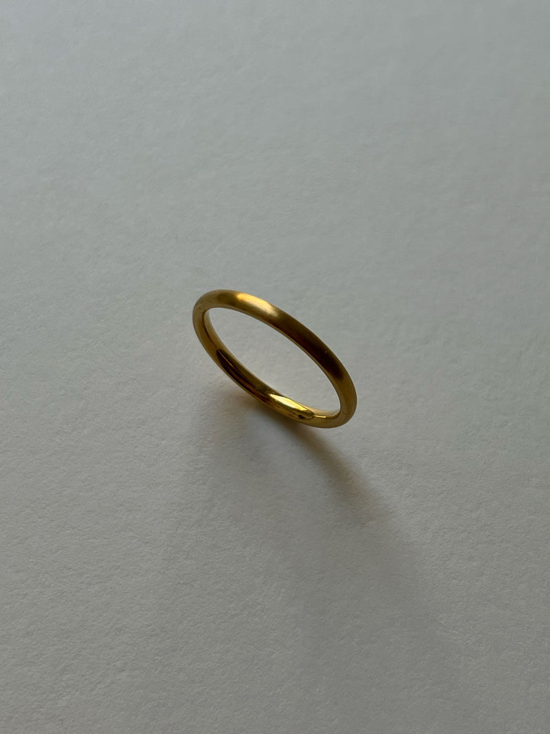 Matte Essential Gold Ring - 2mm
