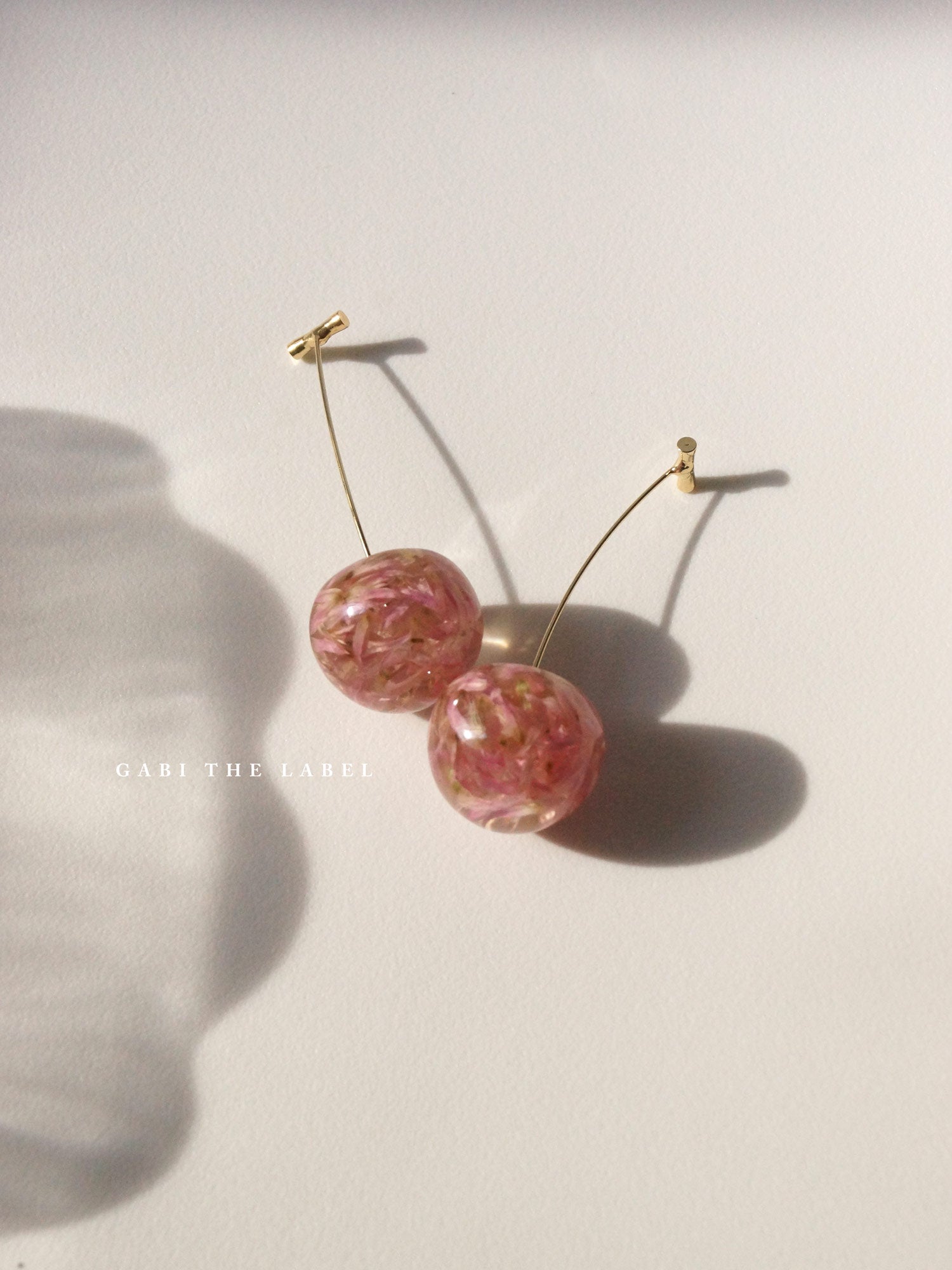 Boucles d'oreilles MIKA Floral Cerise - Rose Clair *Tiges plaquées Or