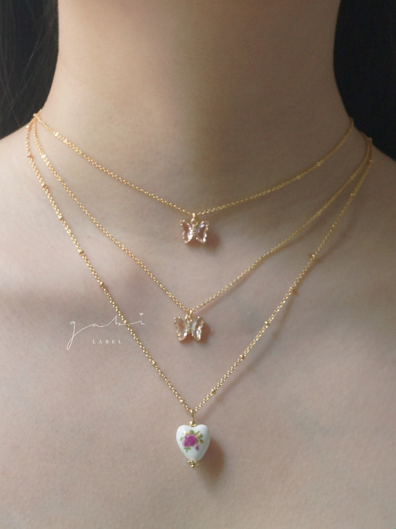Petite Butterfly Necklace - Lilac