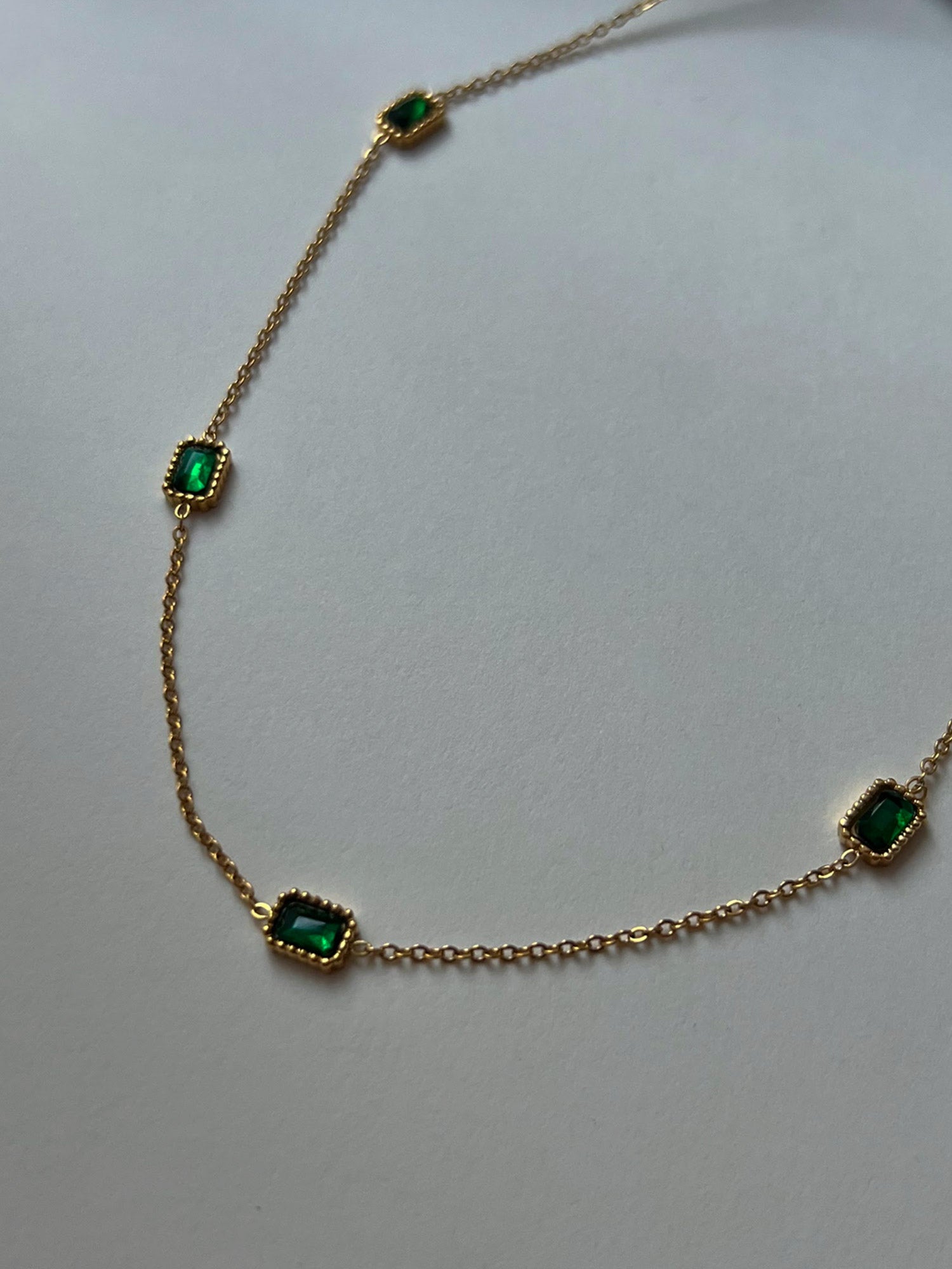Vintage Multi-Gemstone Necklace - Emerald Green