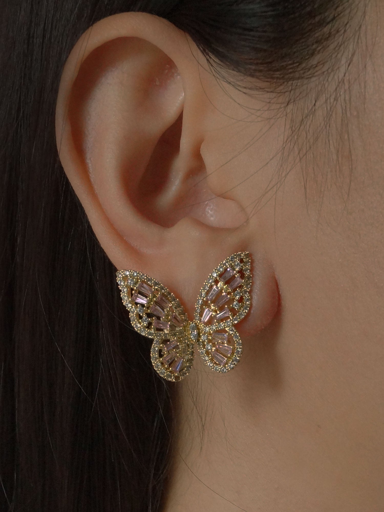 Boucles d'oreilles papillon OAHU - Rose *Boucles d'oreilles S925 plaquées or