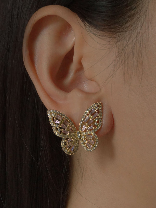 OAHU Butterfly Earrings - Pink *Gold-plated S925 Earposts