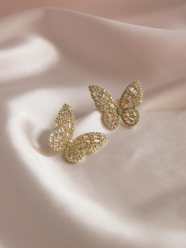 OAHU Butterfly Earrings - Pink *Gold-plated S925 Earposts