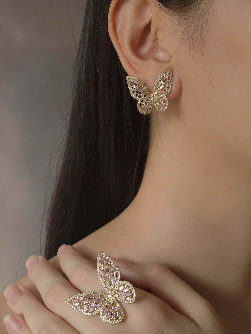 OAHU Butterfly Earrings - Pink *Gold-plated S925 Earposts