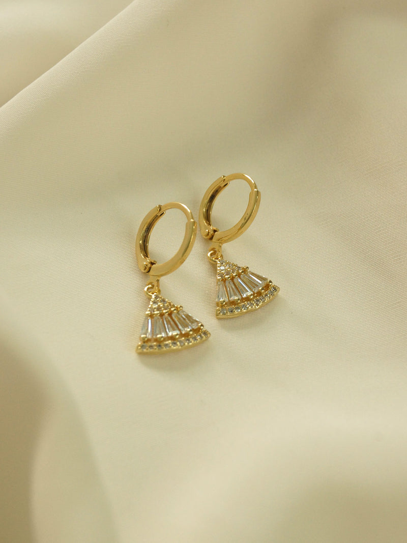 Origami Earrings - Clear *18K Gold-plated
