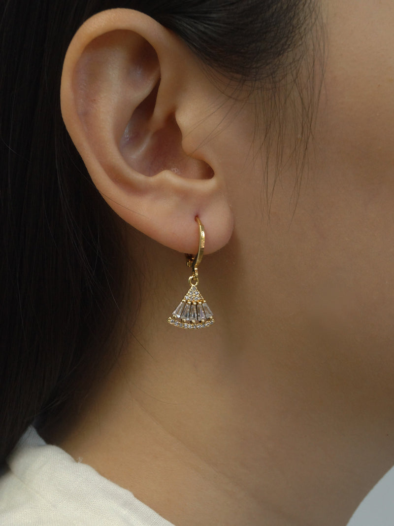 Origami Earrings - Clear *18K Gold-plated