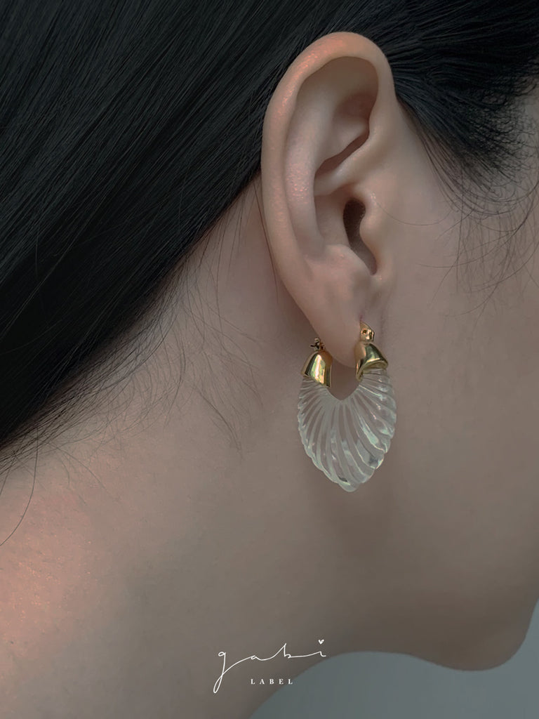 Clear Glass Hoop Earrings with Gold Filled Ear Wires — The Glass Studio