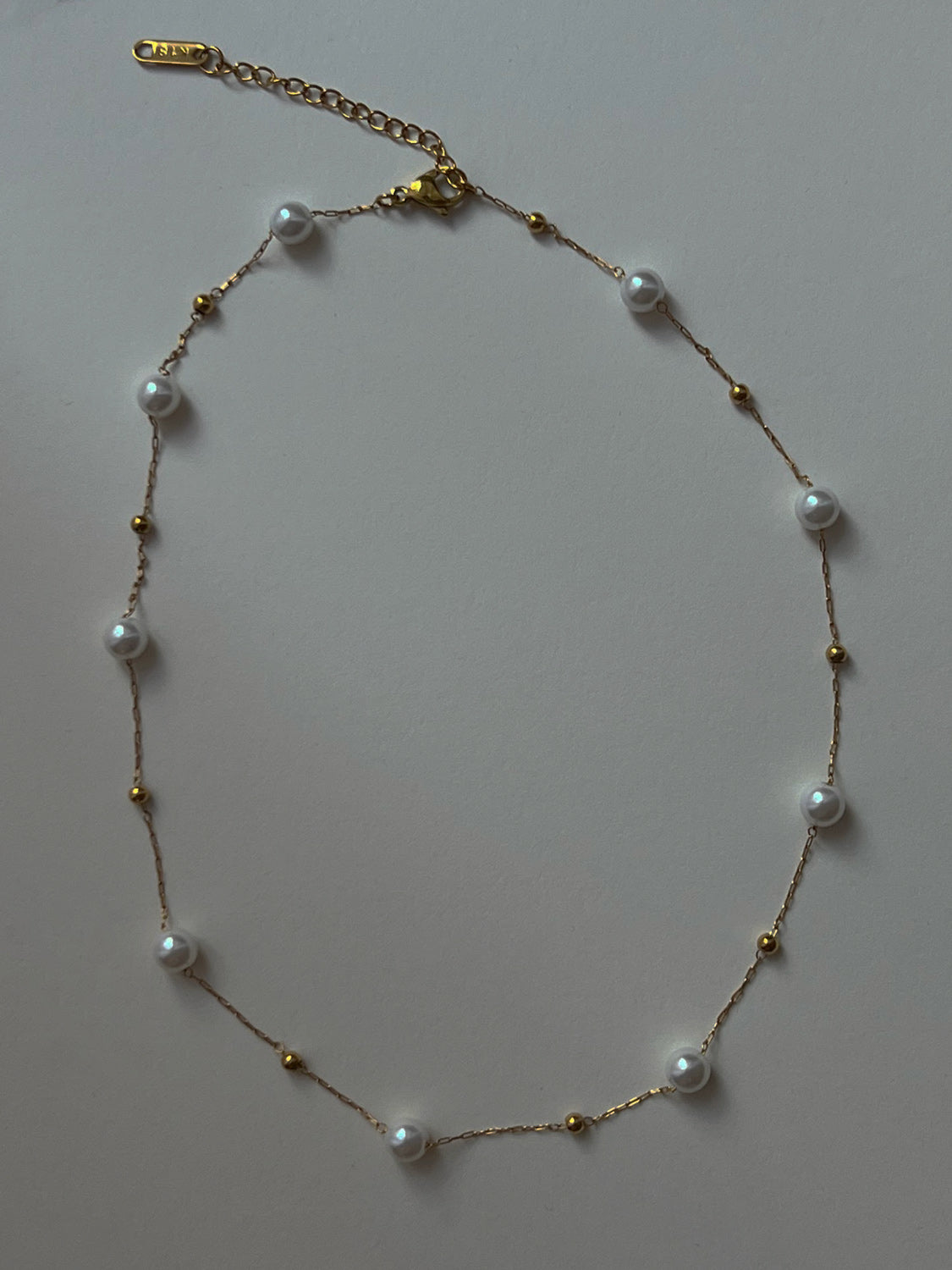 pearl gold bead necklace2