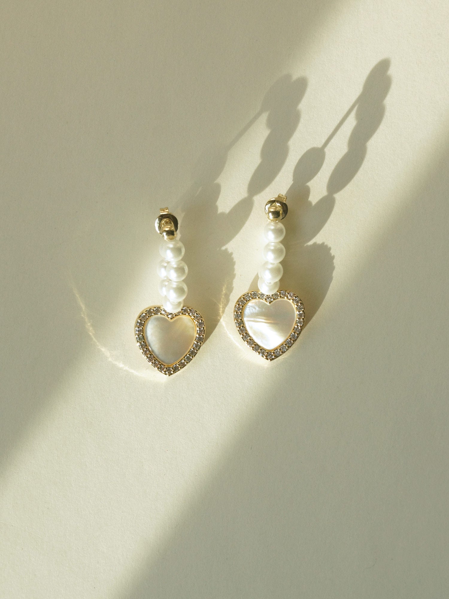 Shell Heart with Pearl Earrings