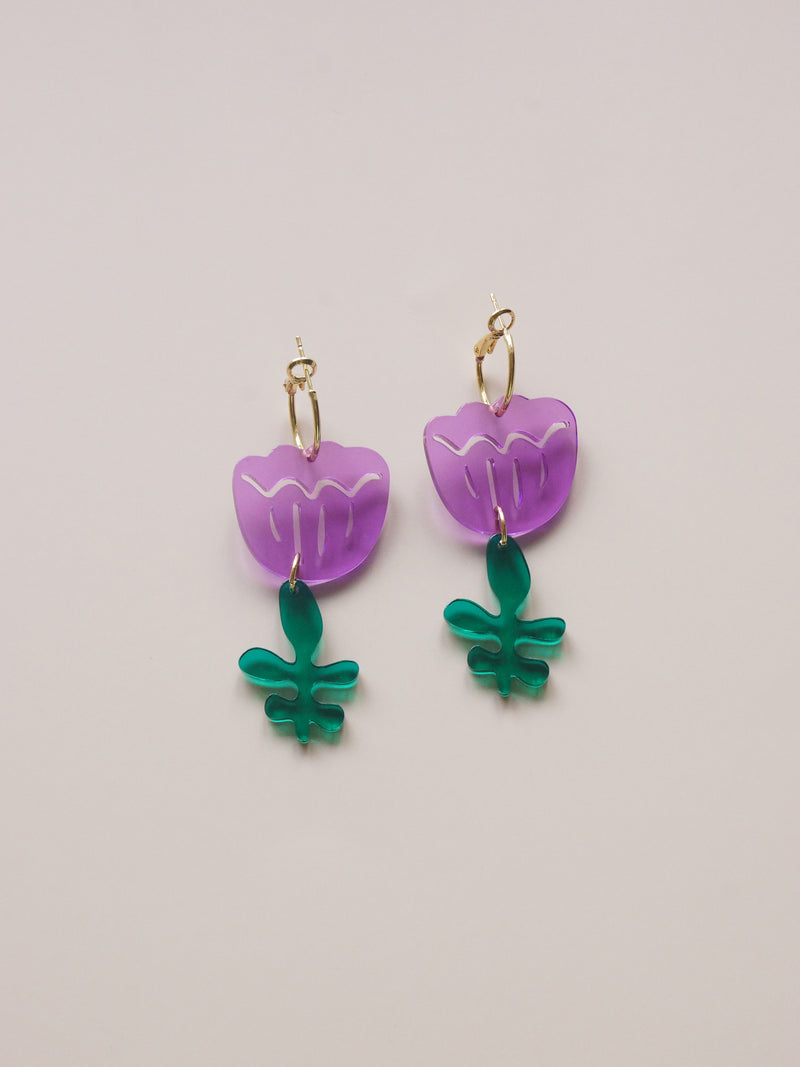 Tulip Dangles - Violet Purple