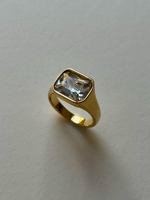 Rectangular Gemstone Ring - Clear