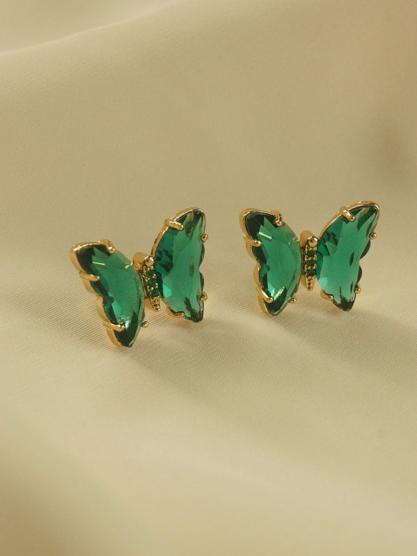 RIKA Butterfly Earstuds - Emerald Green *S925 Earposts