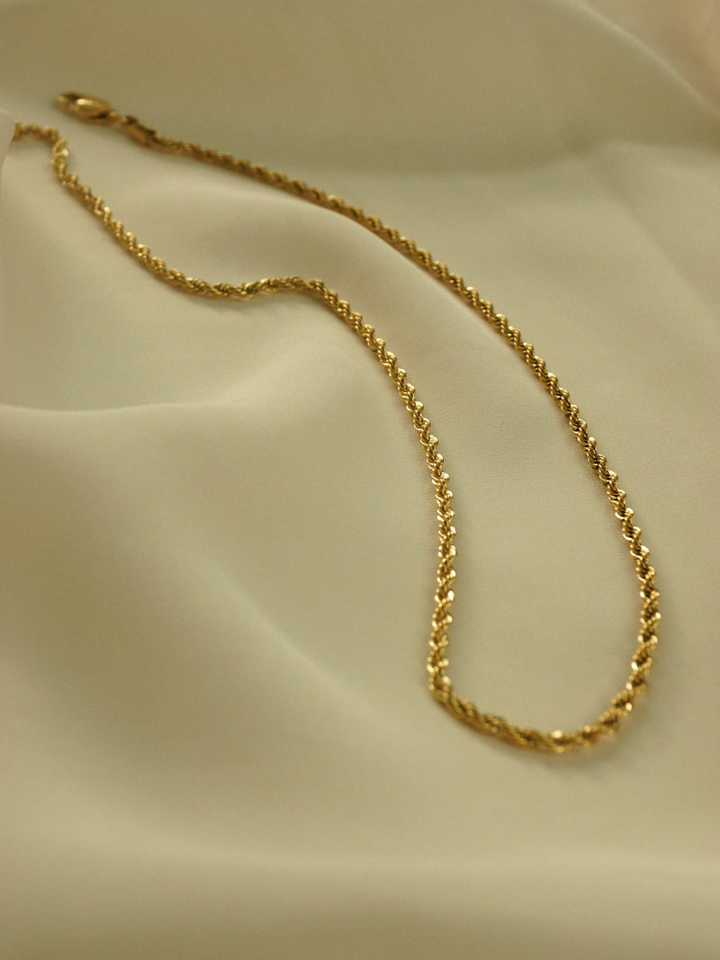 Rope Necklace - Thin *18K Gold-plated Stainless Steel – Gabi The Label