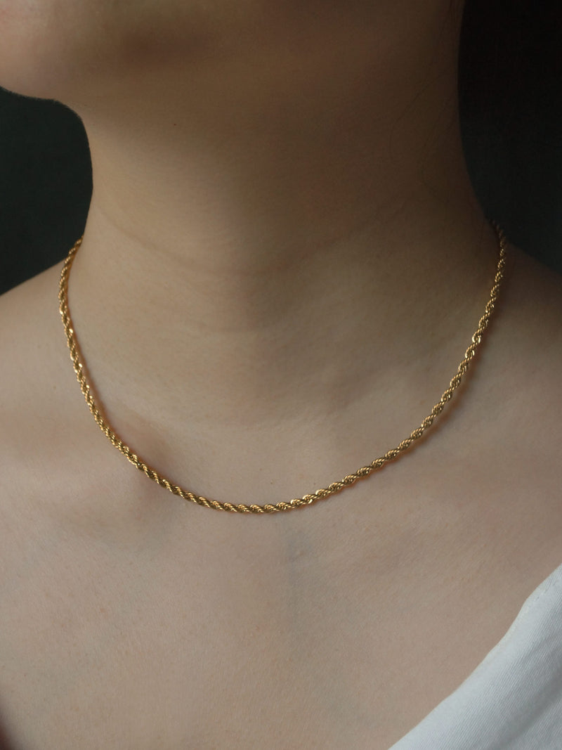 Rope Necklace - Thin *18K Gold-plated Stainless Steel