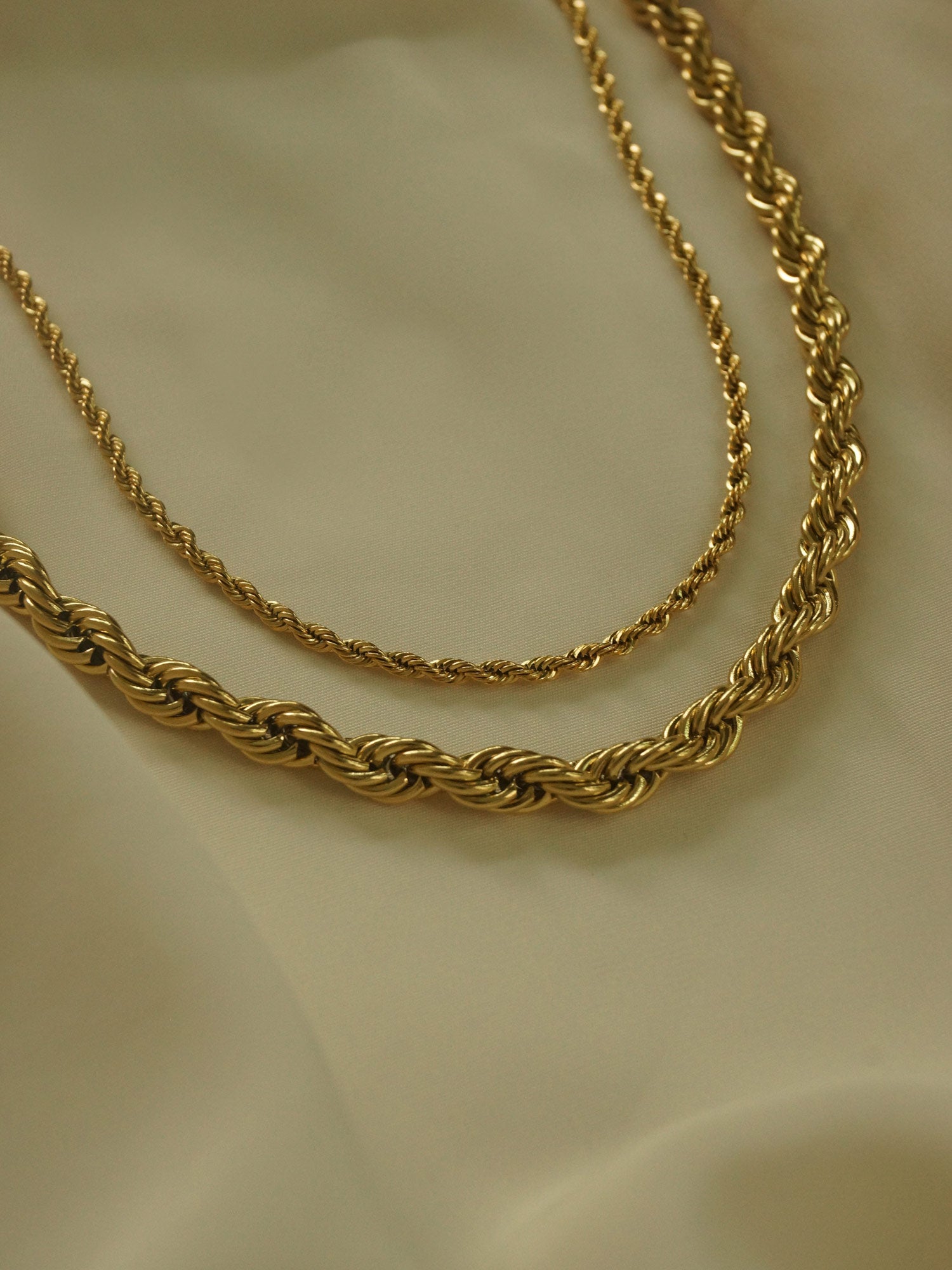 Collier de corde - Chunky *Acier inoxydable plaqué or 18 carats