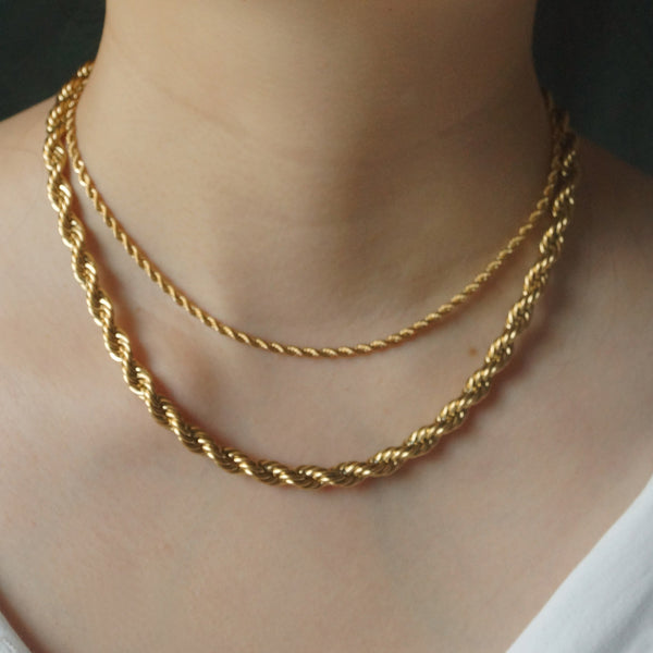 Rope Necklace - Chunky *18K Gold-plated Stainless Steel – Gabi The Label