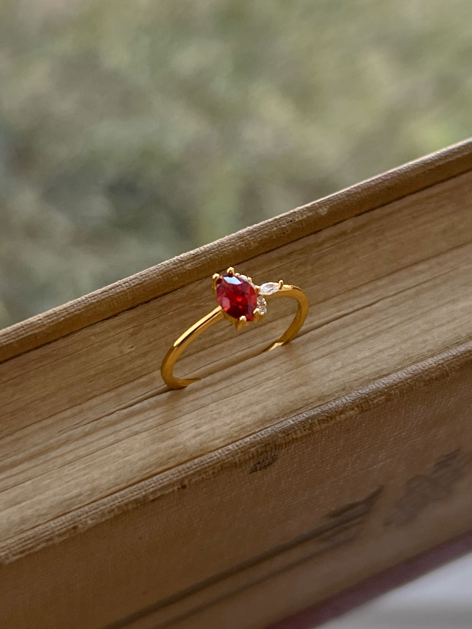 Oval Ruby Gemstone Ring